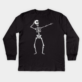 Sprinkler Dance Skeleton Kids Long Sleeve T-Shirt